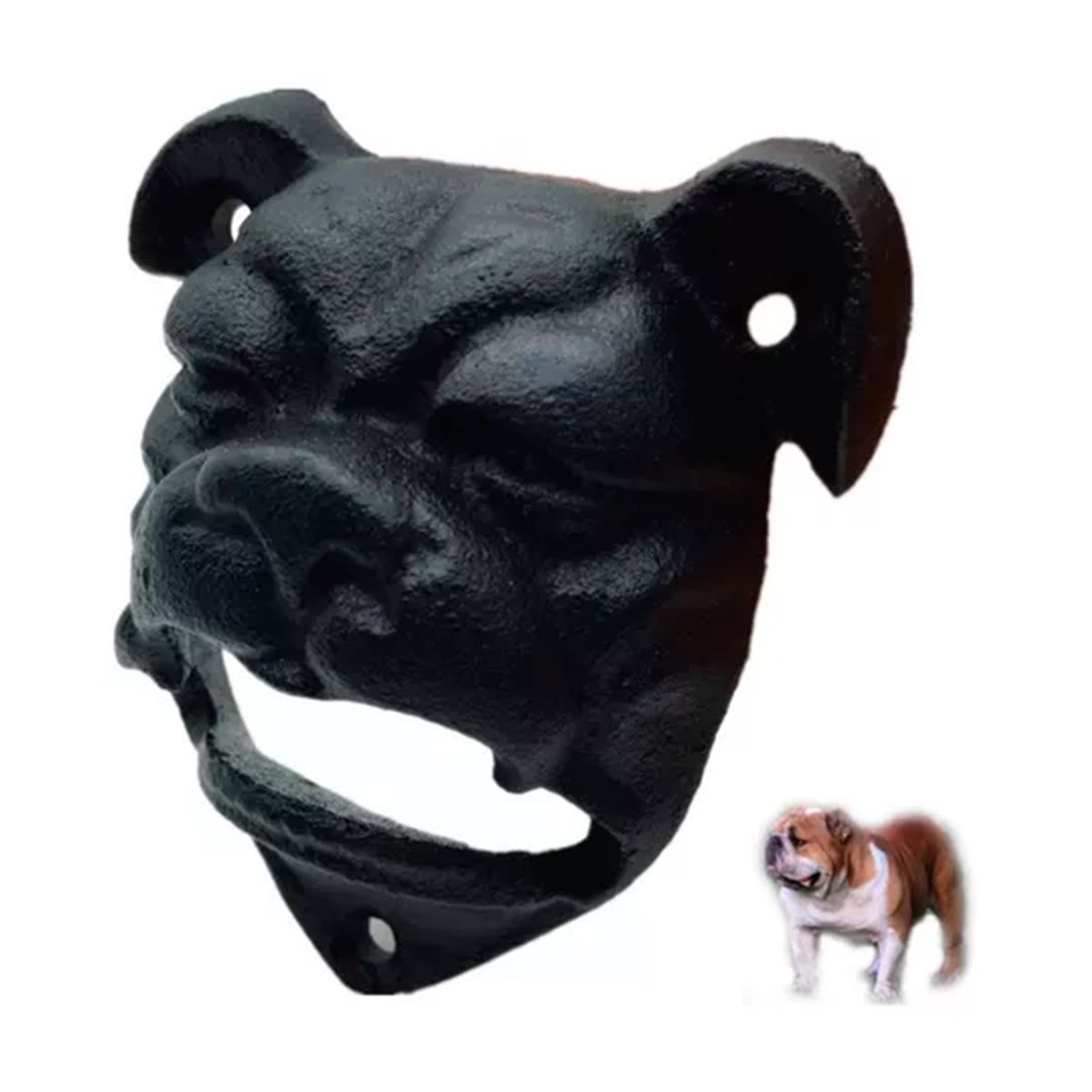 GENERICO - Destapador Para Pared De Cabeza Perro Bulldog Hierro