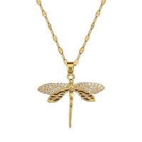 Collar Libélula Cadena En Acero Inoxidable - Bañado Oro 18k