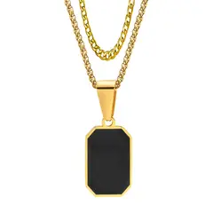 GENERICO - Cadenas 2 en 1 Placa Collar Grumet Acero Inoxidable Hombre