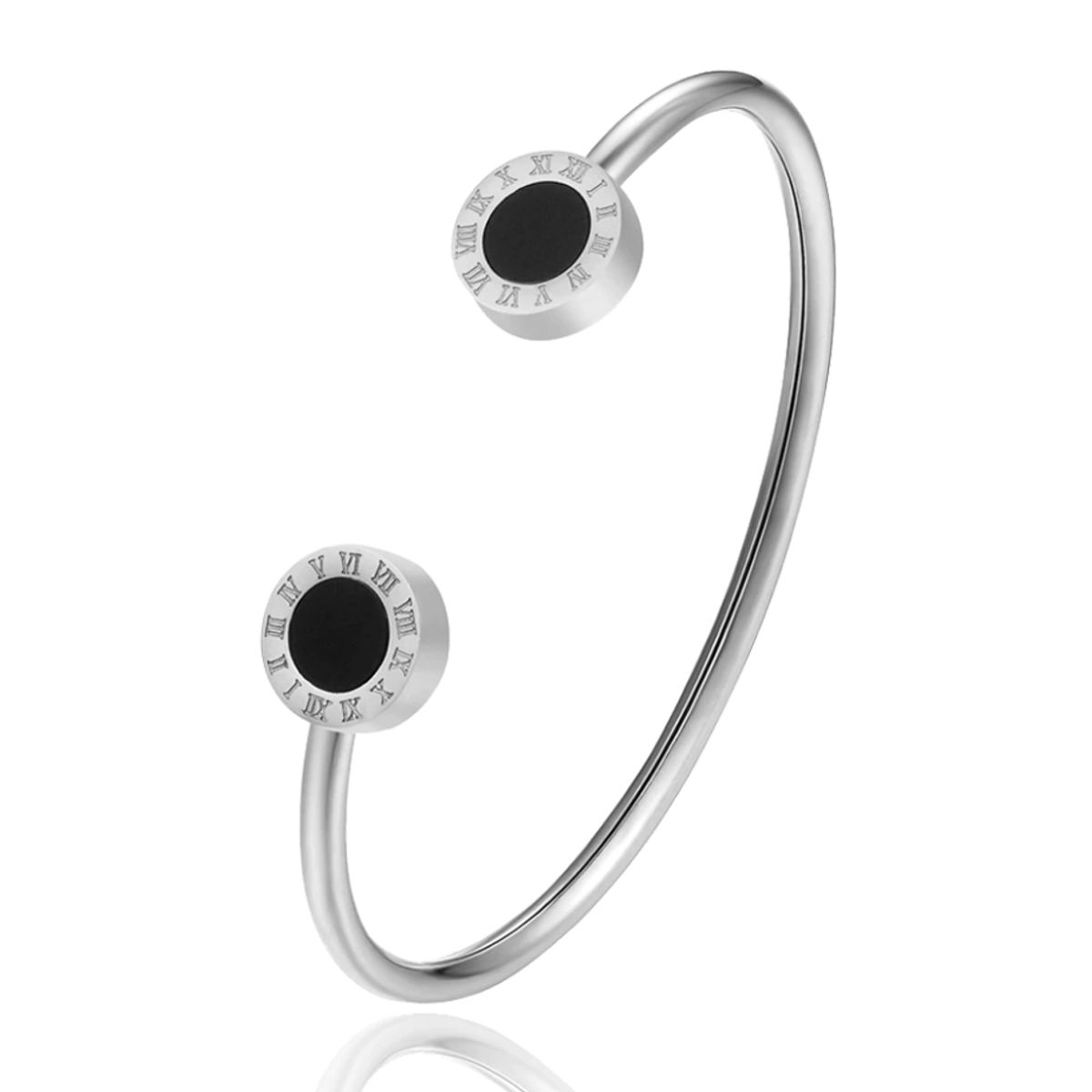 GENERICO - Brazalete - Pulseras Abierta Número Romano Acero Inoxidable