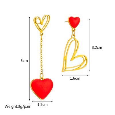 Imagen 2 del producto Aros Desigual Corazón Colgantes - Acero Bañado En Oro 18k