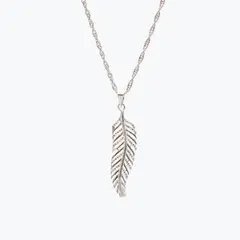 LA GARZA - Collar Hombre Plata Pluma Ave