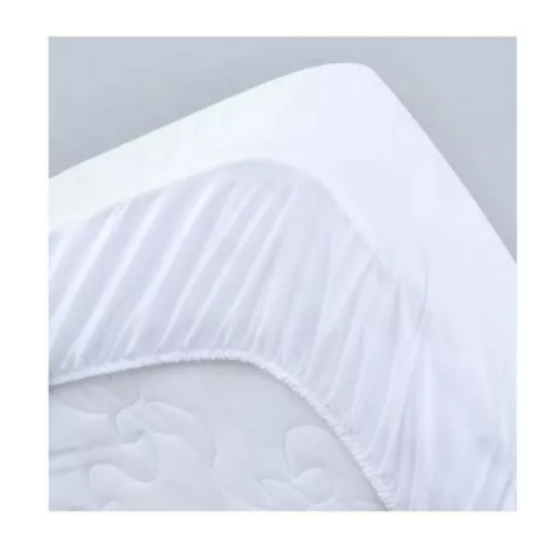 GENERICO - Cubrecolchón impermeable king + 2 fundas de almohadas blanco