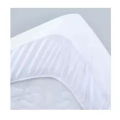 GENERICO - Cubrecolchón impermeable king + 2 fundas de almohadas blanco