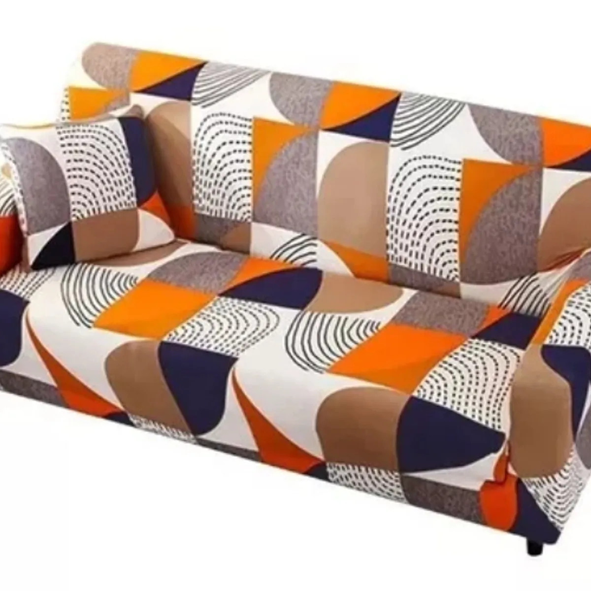 GENERICO - Funda Protector Para Sillón Sofá 2 Cuerpos Diseños / Naranja 266