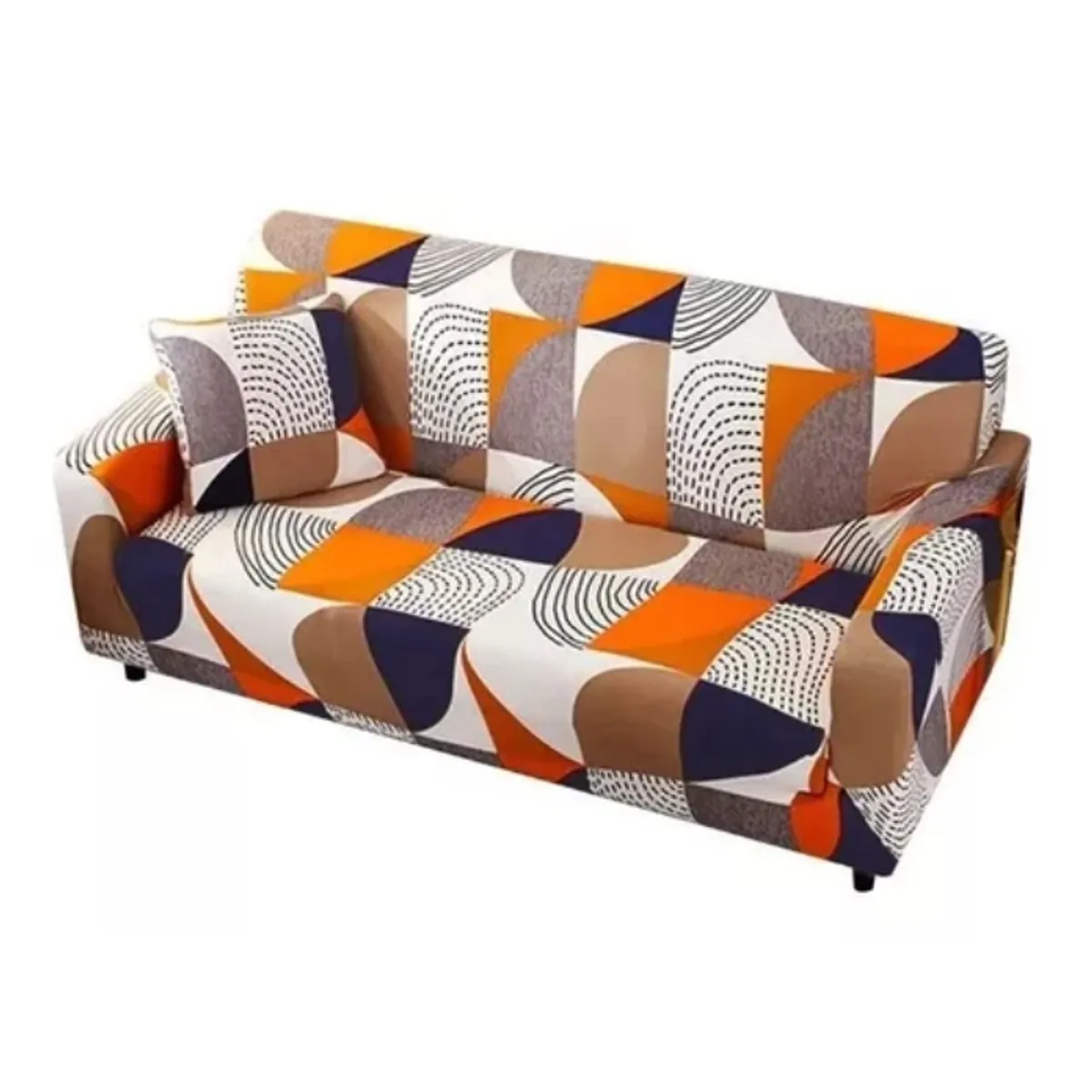 GENERICO - Funda Protector Para Sillón Sofá 2 Cuerpos Diseños / Naranja 266