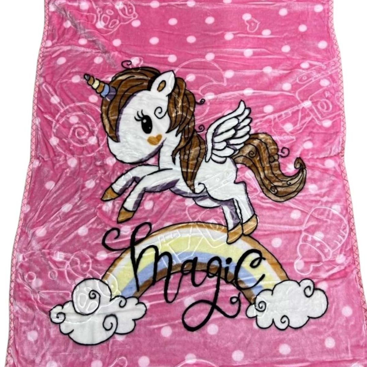 GENERICO - frazada de cuna bebe coche abrigo paseo ultra suave unicornio