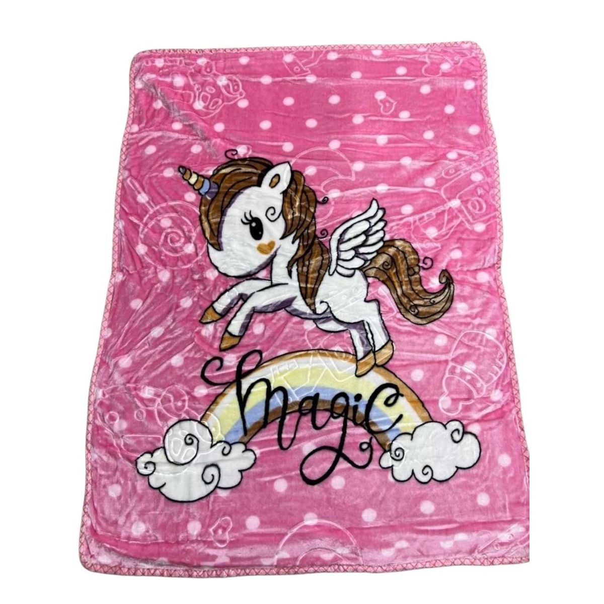 GENERICO - frazada de cuna bebe coche abrigo paseo ultra suave unicornio