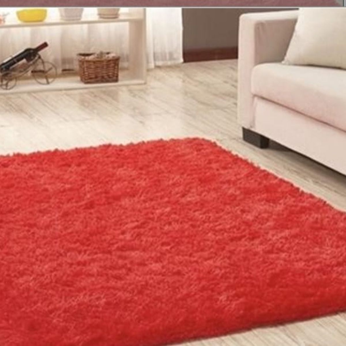 GENERICO - Alfombra Peluda Medida 200 x 300 cm, Color Rojo