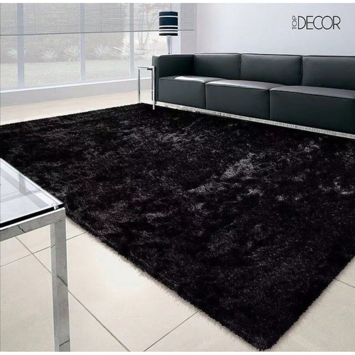 GENERICO - Alfombra Peluda Medida 200 x 240 cm, Color Negra