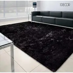 GENERICO - Alfombra Peluda Medida 200 x 240 cm, Color Negra
