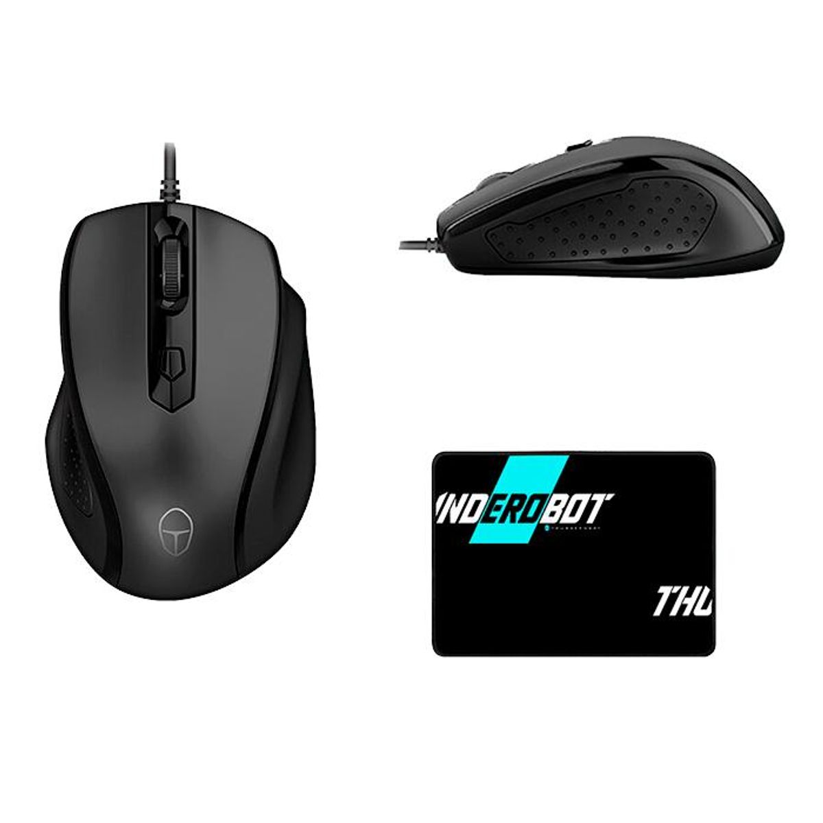 THUNDEROBOT - Mouse Thunderobot Gamer/ Alambrico + Mousepad/ Negro/ M50T - Negro