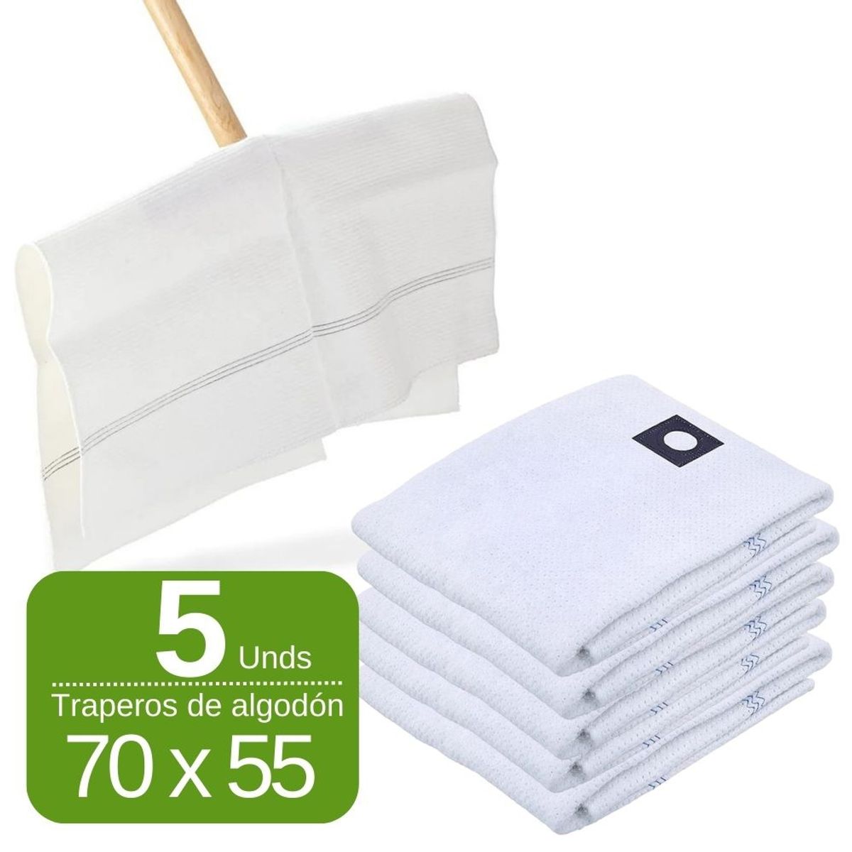 GENERICO - Trapero De Algodón Con Ojal 70x55 Pisos X5 unds