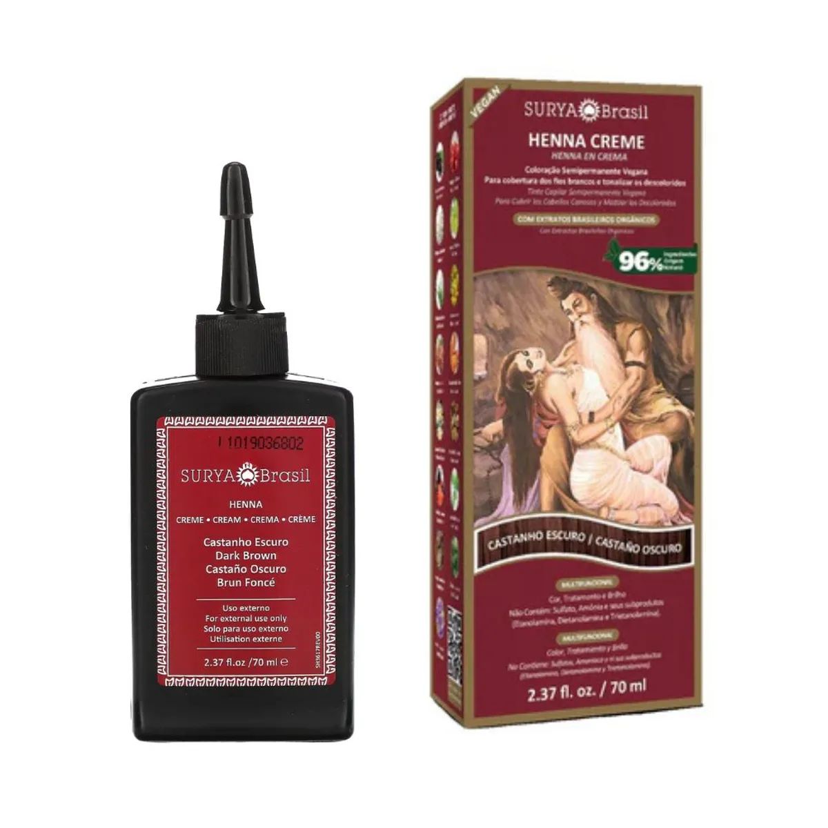 SURYA BRASIL - Henna en crema castaño oscuro x 2