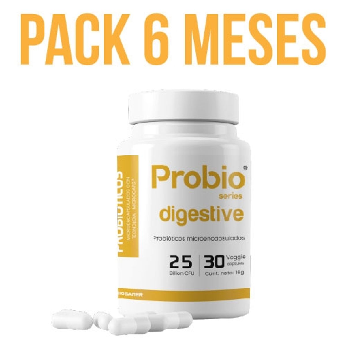 BIOSAMER - Probiótico 25 Billones Digestive Probioseries 180 Cápsulas 6 meses