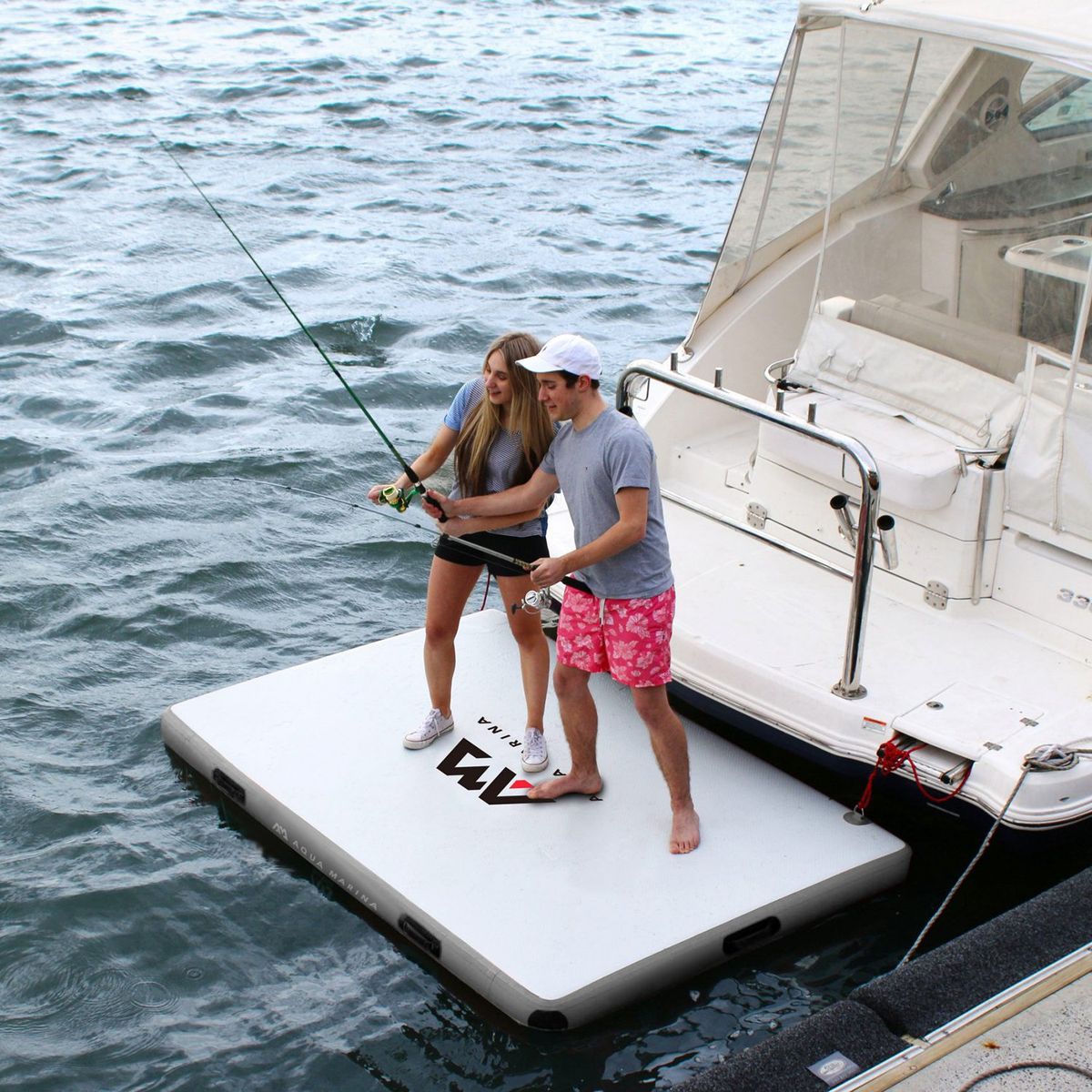 AQUA MARINA - Plataforma Inflable Island Para Embarcaciones Aqua Marina