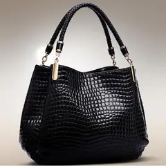 PUREPOWER - Bolsos de cuero de grano de cocodrilo para mujer