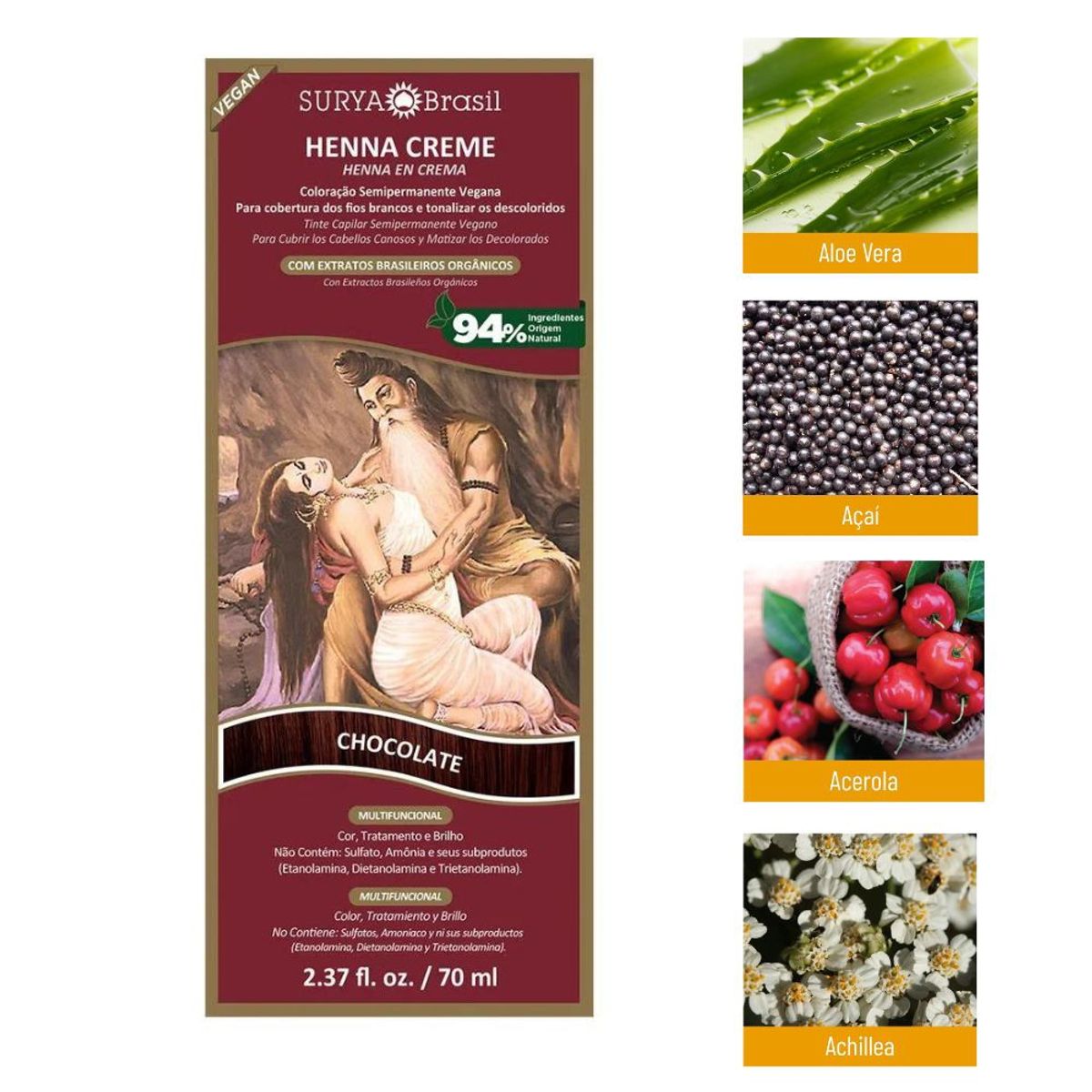 SURYA BRASIL - Henna en crema chocolate x 2 unds Surya Brasil