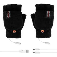 ESHOPANGIE - Guantes Calefactores Con Conexion Usb Calentador De Manos Negro