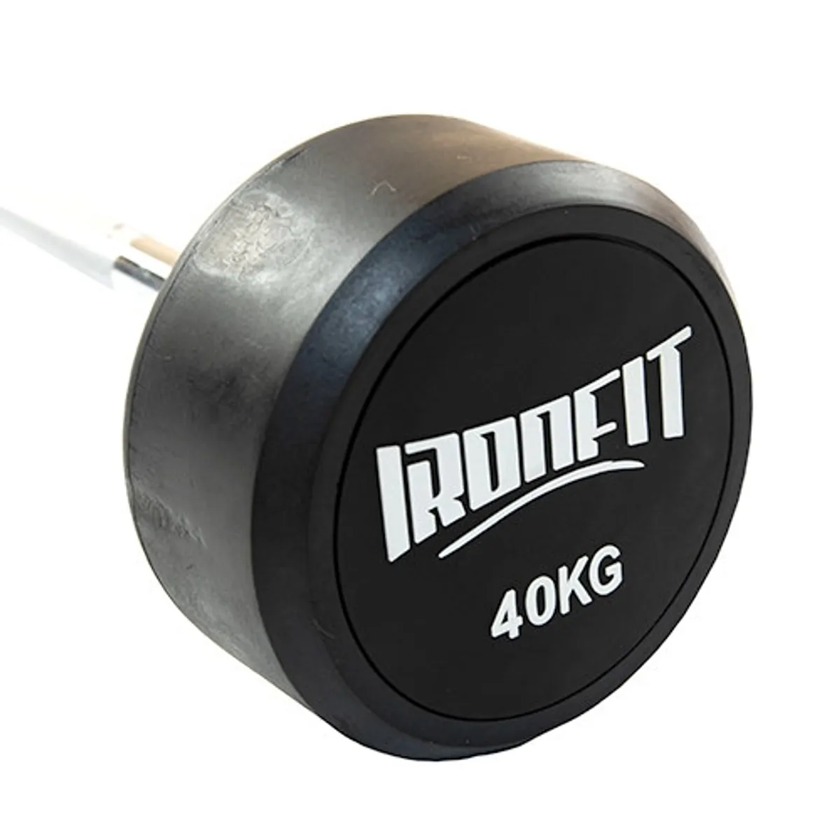 CITYSHOP - Barra de Peso Fijo 40 kg Mango Cromado y Goma de Alta Calidad