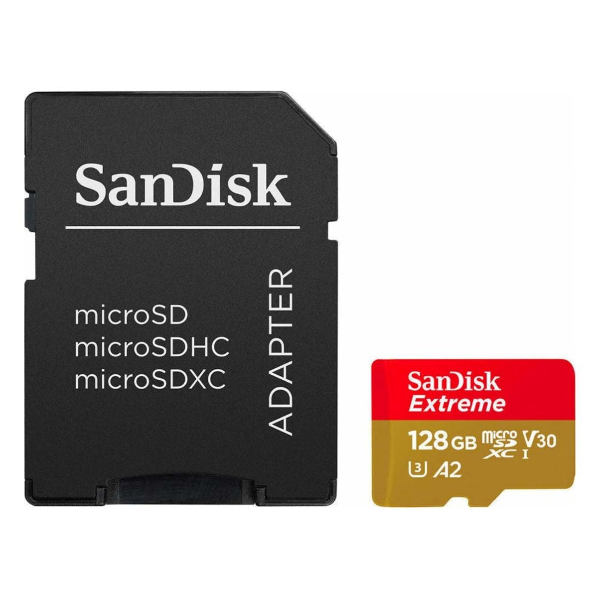 SANDISK - Tarjeta microSD SanDisk Extreme 128GB Con Adaptador SD - Rojo