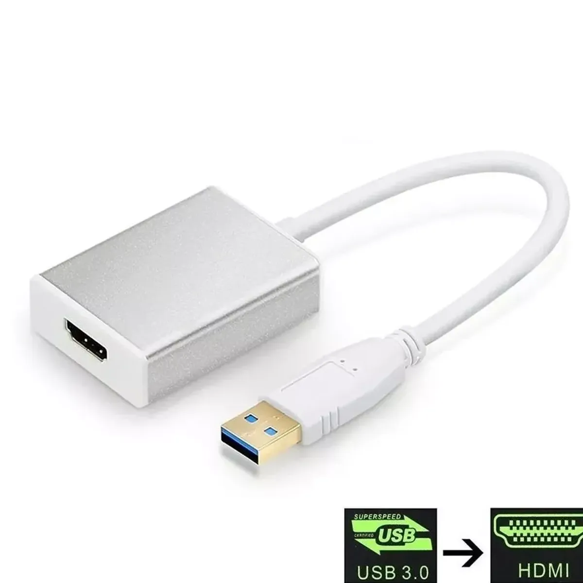 ULINK - Adaptador de Video USB 3.0 a HDMI Full HD 165 Mhz UL-USB3HD - Gris