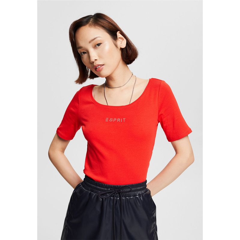 ESPRIT - Polera Manga Corta Con Logo Mujer Esprit ESPRIT