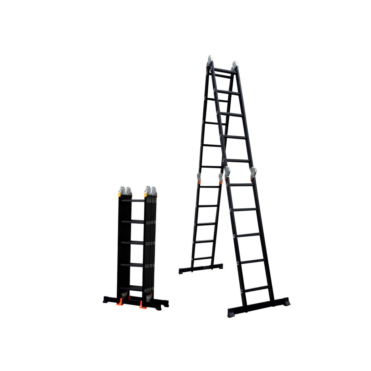 IGPRO - Escalera Profesional Heavy Duty 5,7mt 20 Peldaños Negra