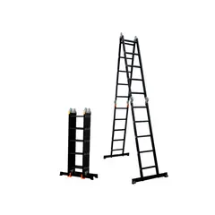 IGPRO - Escalera Profesional Heavy Duty 5,7mt 20 Peldaños Negra