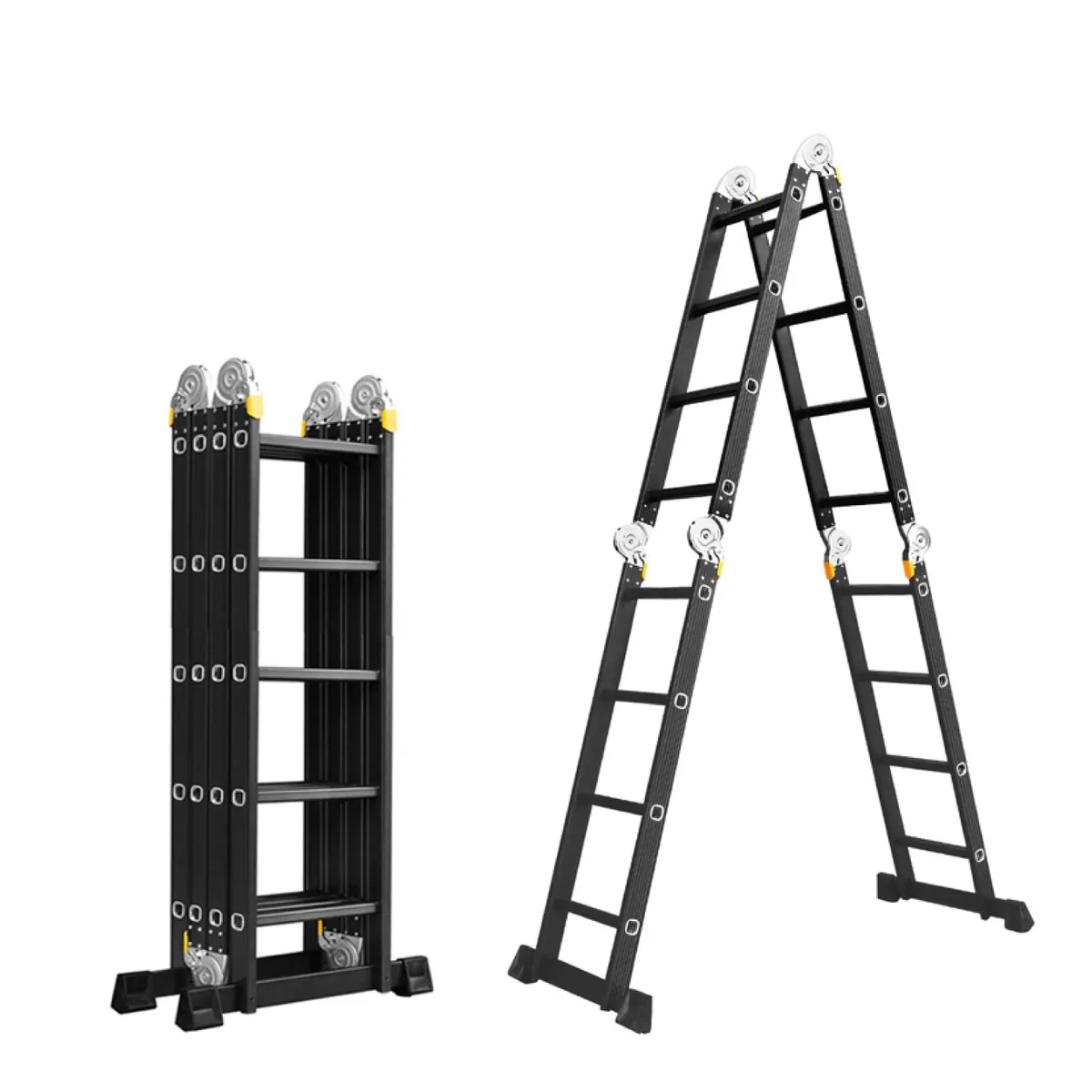 IGPRO - Escalera Profesional Heavy Duty 6,9 mt 24 Peldaños Negra