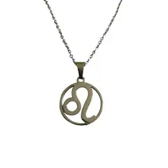 GENERICO - Colgante Leo Acero Inoxidable con Cadena 50 cms