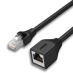 UNITEK - Extensor de Cable de Red CAT6 Macho a Hembra 3M 1000Mbps - Negro