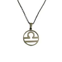 GENERICO - Colgante Libra Acero Inoxidable con Cadena 50 cms