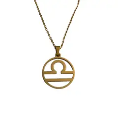 GENERICO - Colgante Libra Acero Inoxidable con Cadena 50 cms