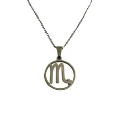 GENERICO - Colgante Signo Escorpio Acero Inoxidable con Cadena 50 cms