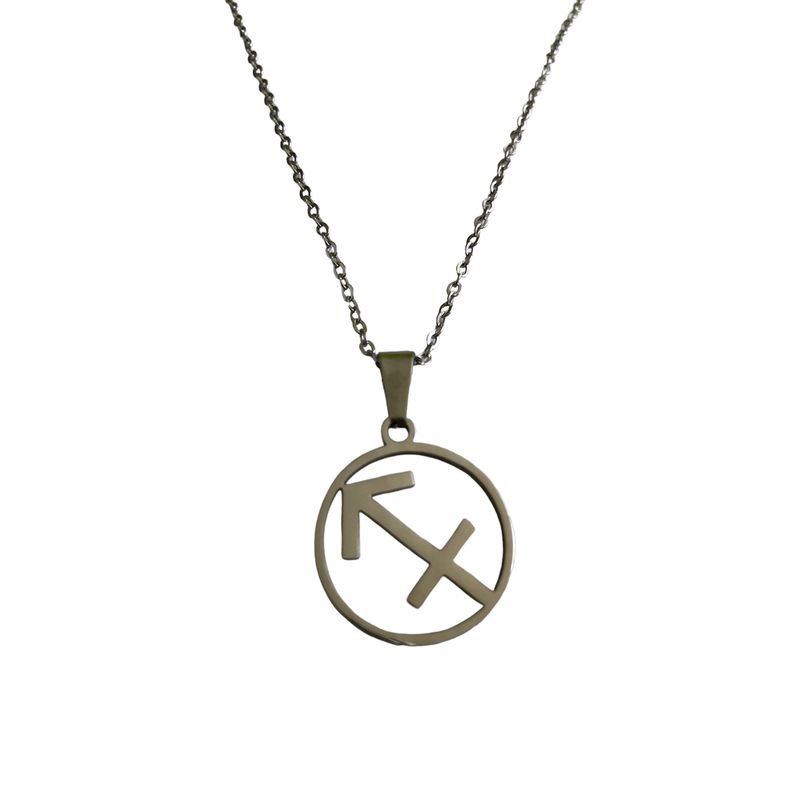 GENERICO - Colgante Signo Sagitario Acero Inoxidable con Cadena 50 cms