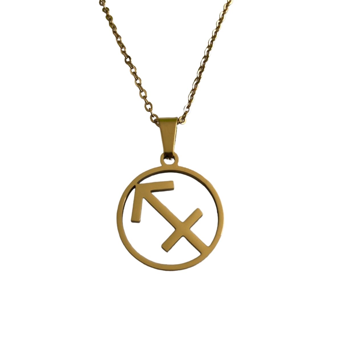GENERICO - Colgante Signo Sagitario Acero Inoxidable con Cadena 50 cms