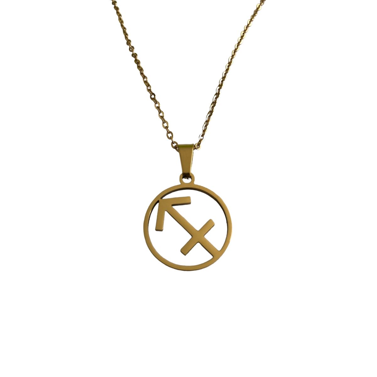 GENERICO - Colgante Signo Sagitario Acero Inoxidable con Cadena 50 cms