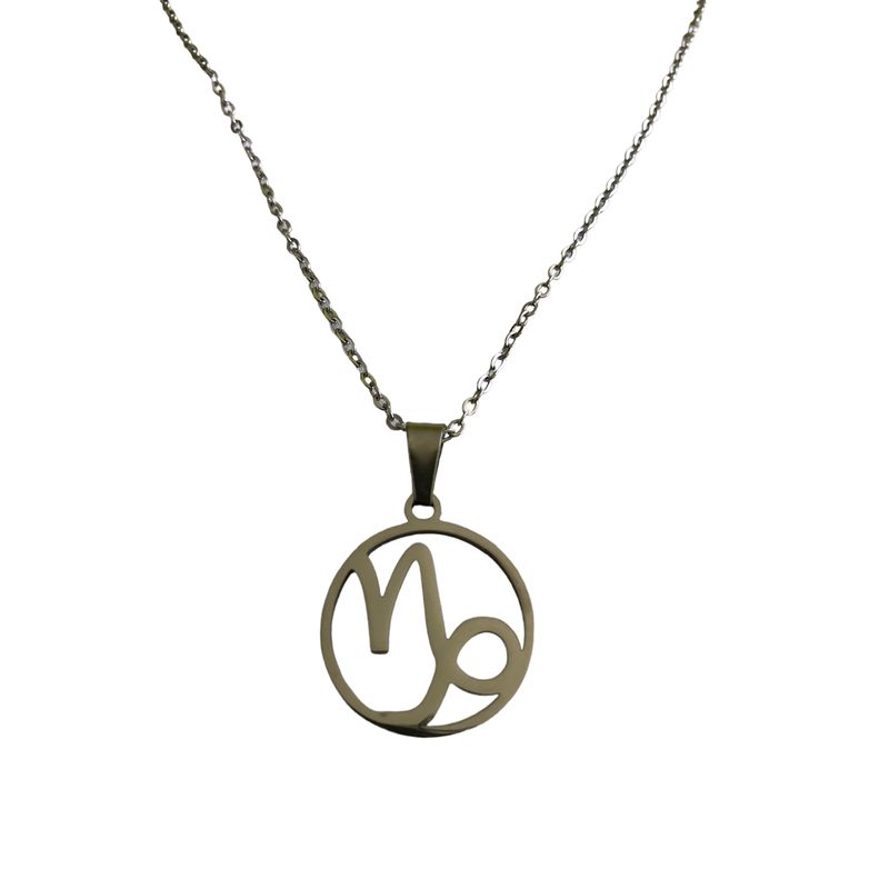 GENERICO - Colgante Signo Capricornio Acero Inoxidable con Cadena 50 cms