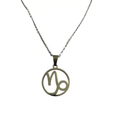 GENERICO - Colgante Signo Capricornio Acero Inoxidable con Cadena 50 cms