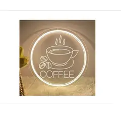 GENERICO - Letrero Led Neón Cafe Coffee Taza Cafetería Circular Luminos
