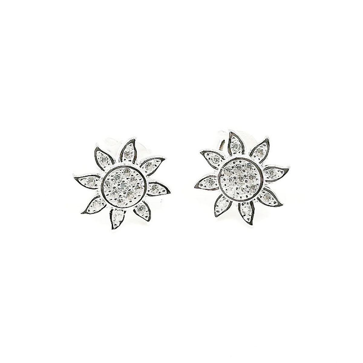 COGGIOLA - Aros Girasol Circón Plata Fina 925