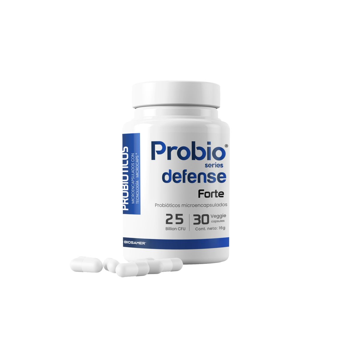 BIOSAMER - Probiótico 25 Billones Defense Probioseries 180 Cápsulas 6 meses