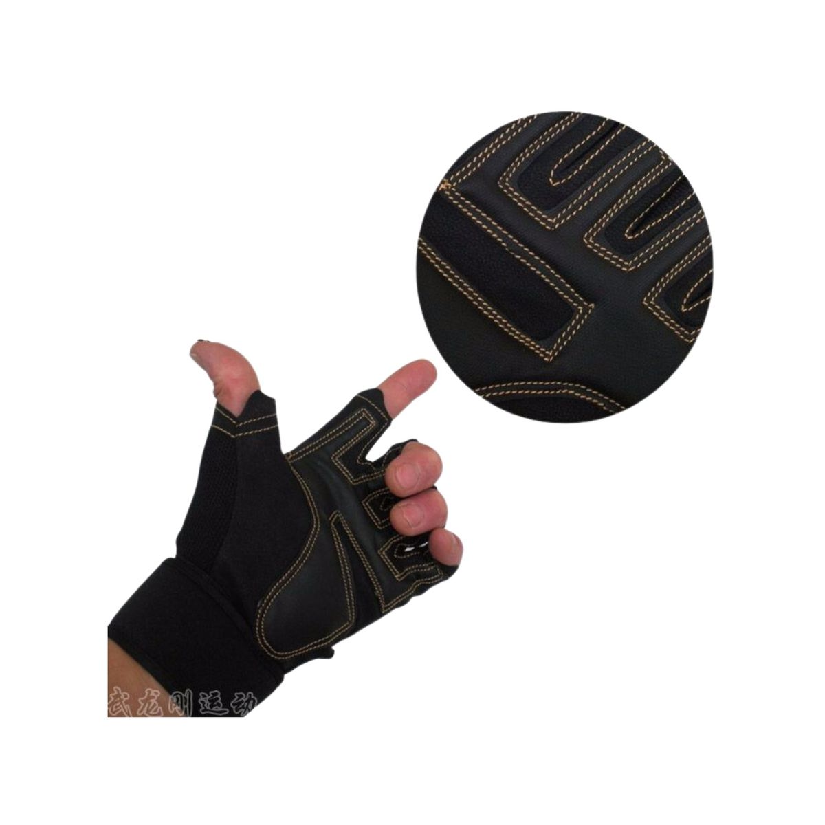 GENERICO - Guantes Entrenamiento Pesas Proteccion NEGRO