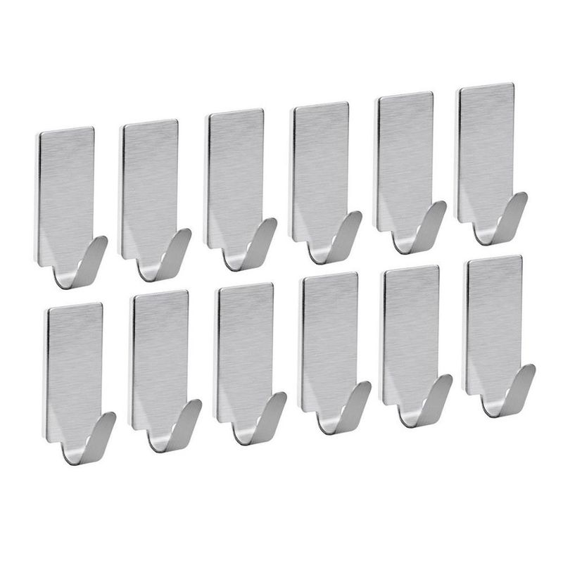 OEM - Pack 12 Colgadores Adhesivos Con Ganchos Metalicos