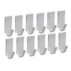 OEM - Pack 12 Colgadores Adhesivos Con Ganchos Metalicos