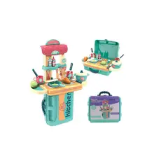 GENERICO - Maletin Cocina De Juguete Little Chef 3en1 Azul