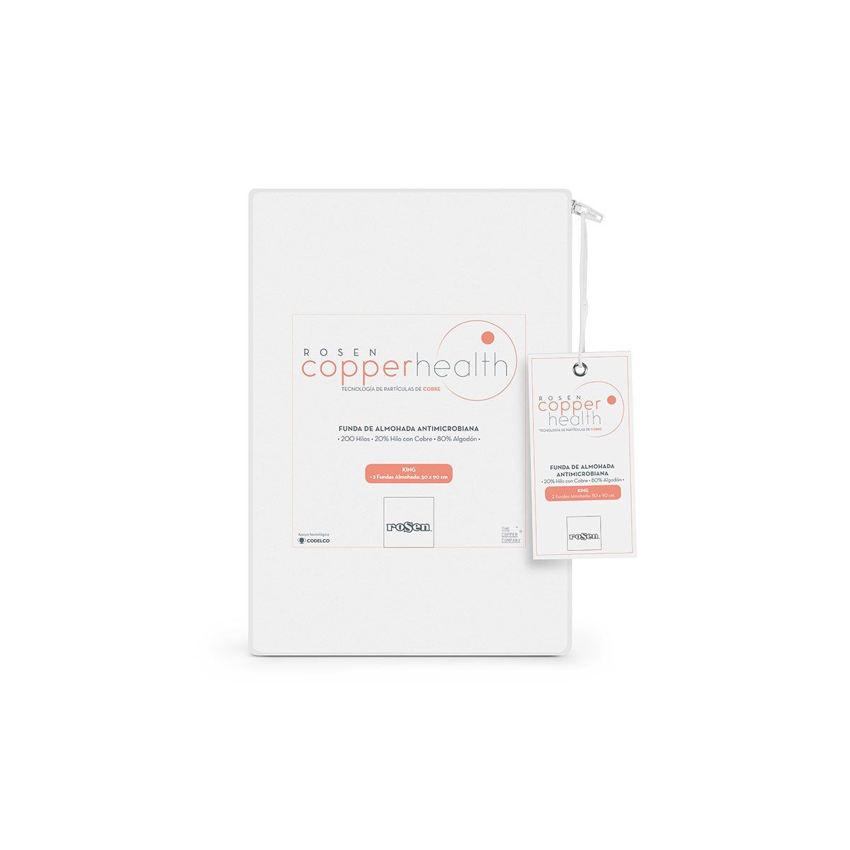 ROSEN - Fda. Almohada Rosen 200 Hilos Algodón Copper King 50x90 cm