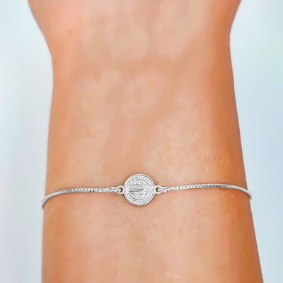 Imagen 2 del producto Pulsera Medalla San Benito Plata Fina 925