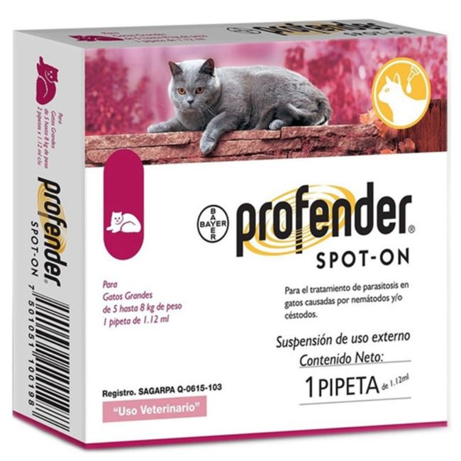 BAYER - Profender Spot-on Antiparasitario Interno 5 a 8 Kg